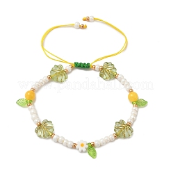 3Pcs 3 Styles Glass Seed Beads & Lampwork Beads Braided Bead Bracelets for Women&nbsp;BJEW-MZ00212