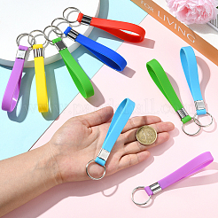 20Pcs Resin Belt with Iron Ring Keychains&nbsp;KEYC-SC0001-84