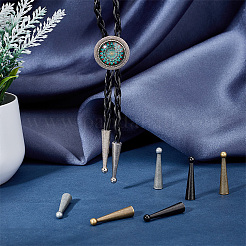 8Pcs 4 Colors Alloy Bolo Tie Replacement Cord End&nbsp;FIND-PH0018-04