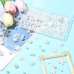 DIY ABSプラスチック模造真珠ビーズブレスレットジュエリー作成キット  ホワイト  25x22.5x6mm  穴：1.5mm&nbsp;DIY-FS0006-53