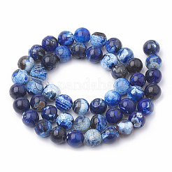 Dyed Natural Crackle Agate Beads Strands&nbsp;X-G-T100-03A