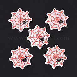 アクリルパーツ  ハロウィン用  クモの巣  トマト  40x40x2mm  穴：1.6mm&nbsp;MACR-M020-02