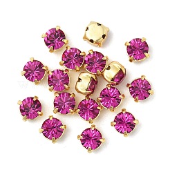 プレシオサ® マキシマ クリスタル 縫い付けカップ  チェコクリスタル  真鍮製爪付き台座付き  719 37 085 チャトン（丸）  ゴールドカラー  フクシア 70350個  ss29（6.15~6.35mm）&nbsp;Y-PRC-SS29-70350-G