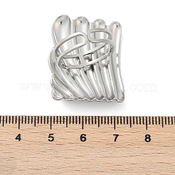304ステンレススチールカフリング  長方形  ステンレス鋼色  27x35mm  内径：17mm&nbsp;RJEW-D306-10P