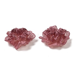 オペーク樹脂カボション  花  インディアンレッド  23x24.5x11mm&nbsp;LS-RESI-E049-03D