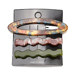 3Pcs Alloy Resin Alligator Hair Clips&nbsp;OHAR-B007-07