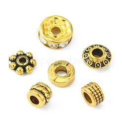 285Pcs 6 Style Iron Rhinestone & Tibetan Style Alloy Spacer Beads&nbsp;DIY-FS0004-08