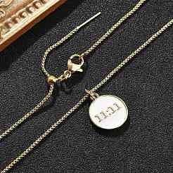 Rack Plating 11:11 Number Brass Enamel Pendants Necklaces&nbsp;NJEW-NH0001-05G