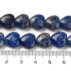 天然石ソーダライトビーズ連売り  ハート  11~11.5x12x6mm  穴：1.1mm  約36個/連  15.35インチ（39cm）&nbsp;G-B022-36C