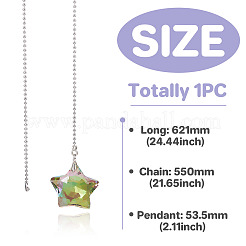 Glass Star Charms Ceiling Fan Pull Chain Extenders&nbsp;HJEW-TAC0160
