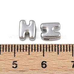 304ステンレススチールチャーム  文字L  文字h  7x5.5x3.5mm  穴：1.8mm&nbsp;STAS-C135-03H-P