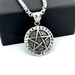 Retro 304 Stainless Steel Nordic Viking Star Pendant Necklaces for Men&nbsp;AA7658