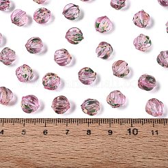 ピカソの透明ガラスビーズ  カボチャ  パールピンク  8.5~9mm  穴：0.9~1.2mm  約750個/ポンド&nbsp;SEED-Q039-04M