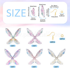 DIY Epoxy Resin Wing Pendants Dangle Earring Making Kits&nbsp;DIY-TA0012-37