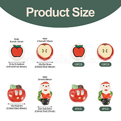 28Pcs 4 Styles Christmas Theme Handmade Porcelain Beads&nbsp;PORC-TA0001-38