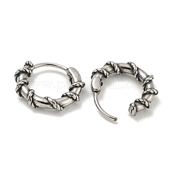 316サージカルステンレスフープピアス  リング  アンティークシルバー  14.5x4mm&nbsp;EJEW-D096-19F-AS