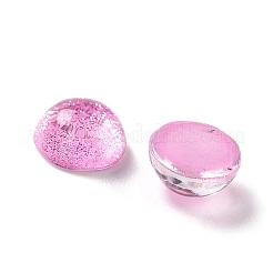 電気メッキガラスカボション  半円  パールピンク  6x3mm&nbsp;LS-EGLA-A005-03A-03