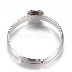 Adjustable Brass Pad Ring Setting Components&nbsp;X-KK-P039-04-6mm