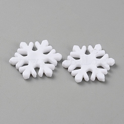 プラスチックカボション  スノーフレーク  ホワイト  23x20x2.5mm&nbsp;FIND-WH20018-15B