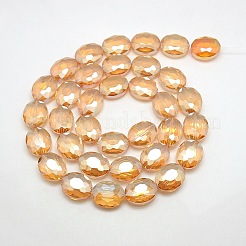 Faceted Electroplate Crystal Glass Oval Beads Strands&nbsp;EGLA-F059-M