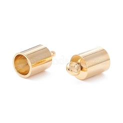 201ステンレススチールコードエンド  エンドキャップ  コラム  24KGP本金メッキ  9x5mm  穴：2mm  内径：4mm&nbsp;STAS-H410-20G-H