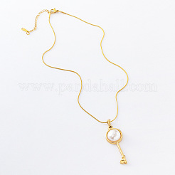 3Pcs European Style Stainless Steel Pave Imitation Pearl Key Pendant Necklaces for Women&nbsp;KT1963