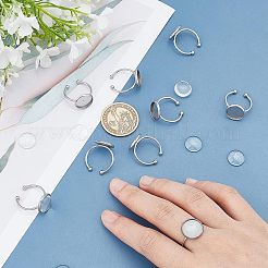 DIY 201 Stainless Steel Cuff Rings Making Kits&nbsp;STAS-UN0018-71P