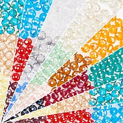 電気メッキガラスビーズ  ABカラー  多面カット  ロンデル  ミックスカラー  6x4mm  穴：1mm  60個/カラー  約1080個/箱&nbsp;EGLA-PH0003-04
