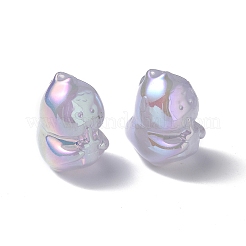 UVメッキレインボー虹色アクリルビーズ  恐竜  アザミ  22x15x20.5mm  穴：3.5mm&nbsp;PACR-M003-15D