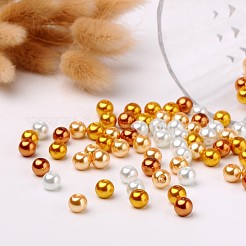 キャラメルミックスパールカラーのガラスパールビーズ  ミックスカラー  8mm  穴：1mm  約100個/袋&nbsp;HY-X006-8mm-02