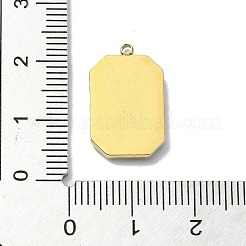 イオンプレーティング（IP）304ステンレスペンダント  ハンドチャーム付き長方形  18KGP本金メッキ  19.5x12x2.5mm  穴：1.6mm&nbsp;STAS-B058-18G-02