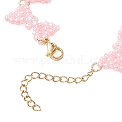 3個 3色ガラスシードビーズ 蝶結びリンクブレスレット 女性用  ミックスカラー  7-7/8インチ（20cm）  1pc /カラー&nbsp;BJEW-MZ00220