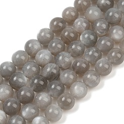 ナチュラル グレー ムーンストーン ビーズ 連売り  ラウンド  10mm  穴：1mm  約38個/連  15.35''（39センチメートル）&nbsp;G-G206-A01-10mm