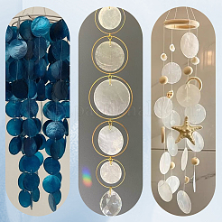 60Pcs 3 Styles Capiz Shell Pendants&nbsp;SSHEL-SC0001-46