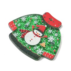 クリスマスアクリルパーツ  グリッターパウダー付き  服  29.5x35.5x2.5mm  穴：1.6mm&nbsp;OACR-I028-02D