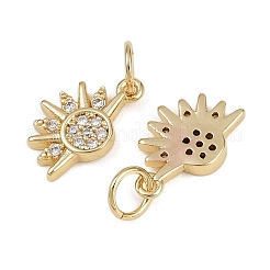 Brass Micro Pave Cubic Zirconia Pendants&nbsp;KK-B150-02G-01