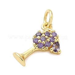 Brass Micro Pave Cubic Zirconia Pendants&nbsp;KK-Z120-57B-01