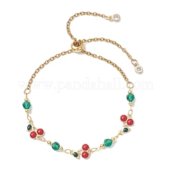 Brass Enamel Cherry Link Bracelets&nbsp;BJEW-JB13024