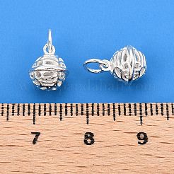 925 Sterling Silver Hollow Flower Round Ball Charms&nbsp;STER-T007-83S