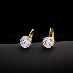 美しいデザイン18KGP本金メッキブラスラインストーンフレンチフックピアス  17mm&nbsp;EJEW-EE0001-144