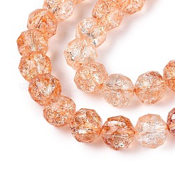 Crackle Transparent Glass Beads Strands&nbsp;GLAA-N063-10mm-10