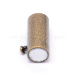 真鍮製マグネットクラスプ  コラム  アンティークブロンズ  15x4~5.5mm  穴：3mm&nbsp;STAS-WH0038-07AB