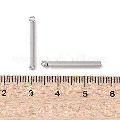 変色しない304ステンレススチールペンダント  直方体/棒状のチャーム  ステンレス鋼色  22.5x2.5x2mm  穴：1.4mm&nbsp;STAS-G336-03B-P