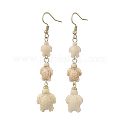 Dyed Tortoise Synthetic Turquoise Dangle Earrings&nbsp;EJEW-JE07362-01