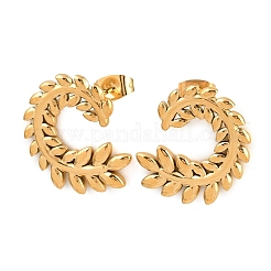 304 Stainless Steel Leaf Stud Earrings&nbsp;EJEW-I320-07G