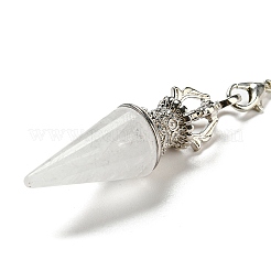Natural Quartz Crystal Pointed Dowsing Pendulums&nbsp;AJEW-P113-01P-04