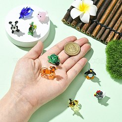 9個9スタイルのホームデコレーション  手作りランプワーク表示の装飾  混合図形  ミックスカラー  11.5~28x11~23.5x8~30mm  1個/スタイル&nbsp;LAMP-CJ0002-60