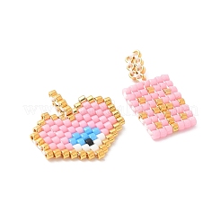 2Pcs Handmade Loom Pattern MIYUKI Glass Seed Beads&nbsp;PALLOY-MZ00607-01