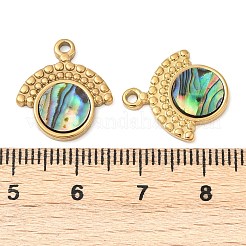 304 Stainless Steel Natural Paua Shell Pendants&nbsp;STAS-L288-03G-01