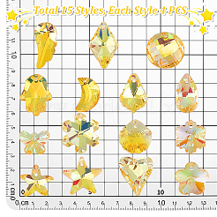 60Pcs 15 Colors UV Plating Glass Pendants&nbsp;GLAA-PH0003-89